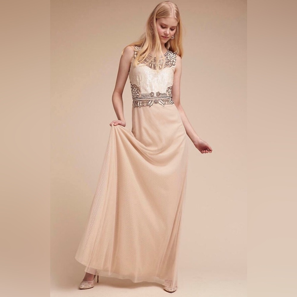 NEW $420 BHLDN Adrianna Papell Kyle Gown - Wedding Maxi Dress Z422-5